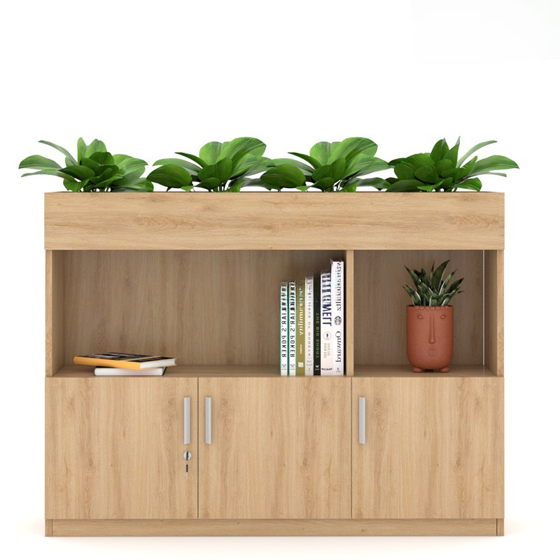 Tủ Văn Phòng Thấp Trang Trí Cây Xanh - THS104