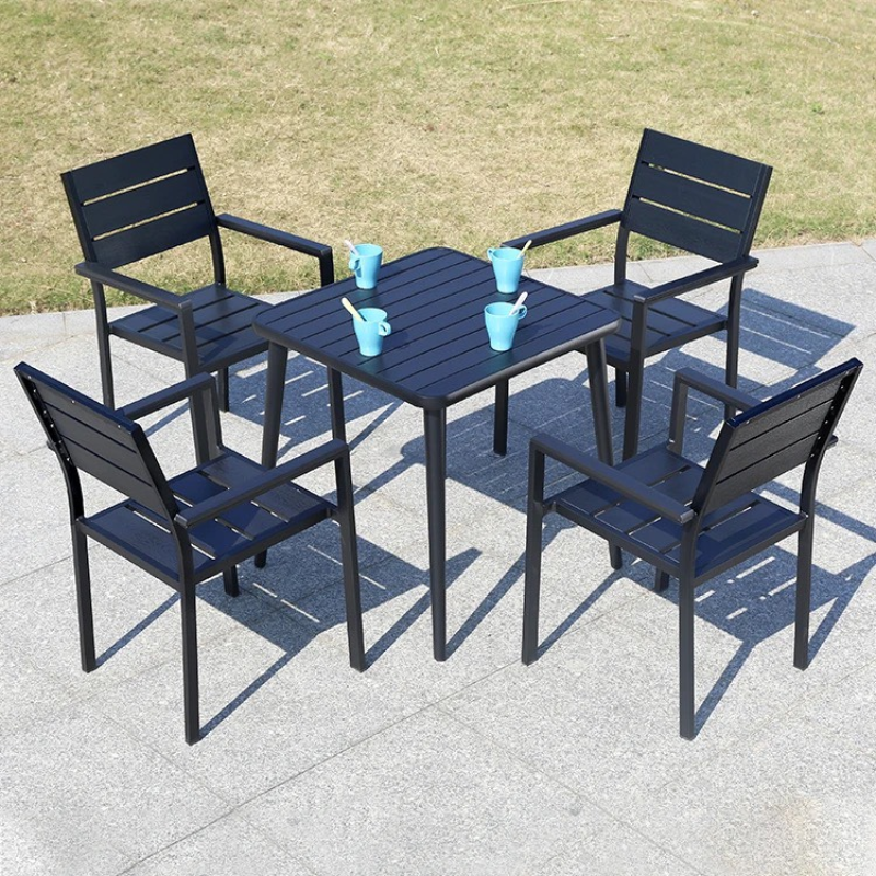 Bộ Bàn Ghế Sân Vườn Vuông Nan Nhôm - SV48