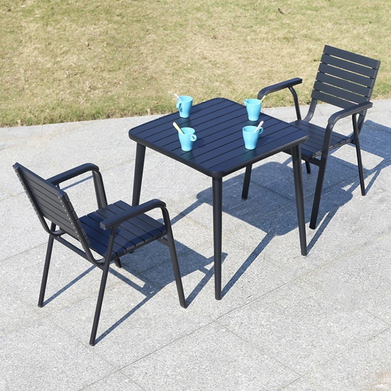 Bộ Bàn Ghế Sân Vườn Vuông Nan Nhôm - SV48
