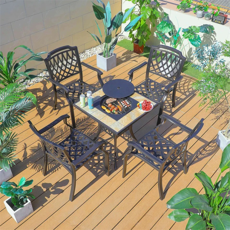 Bàn Sân Vườn Bếp Nướng BBQ - SV49
