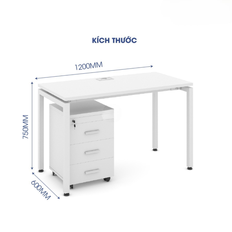 Bàn Làm Việc Văn Phòng Chân Sắt Chân Oval - BLV37