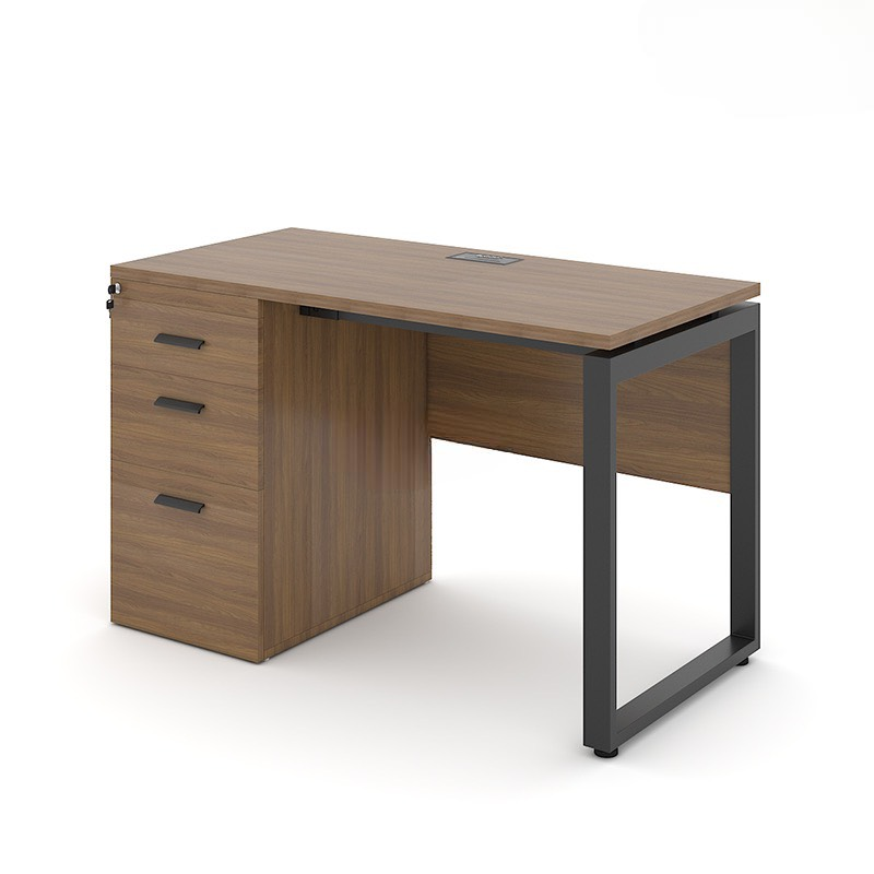 Bàn Làm Việc Gỗ Chân Sắt Liền Hộc - BLV60