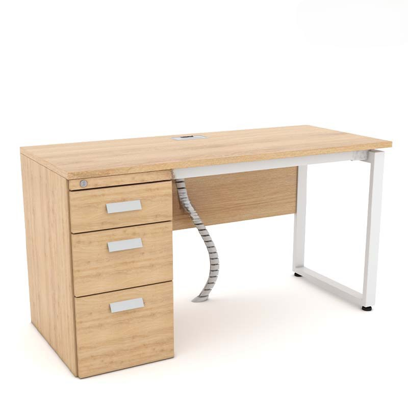 Bàn Làm Việc Gỗ Chân Sắt Liền Hộc - BLV60