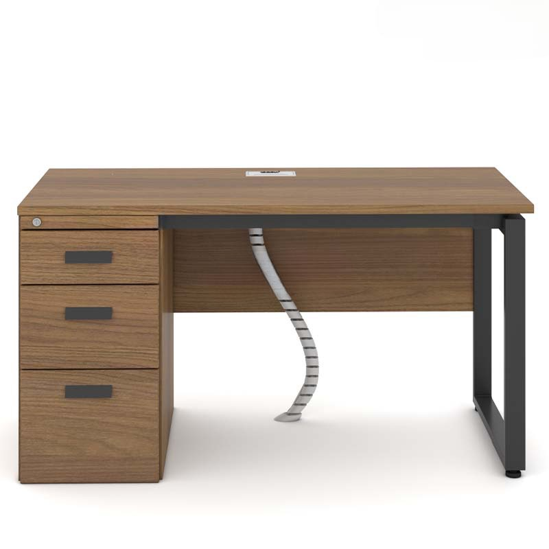 Bàn Làm Việc Gỗ Chân Sắt Liền Hộc - BLV60