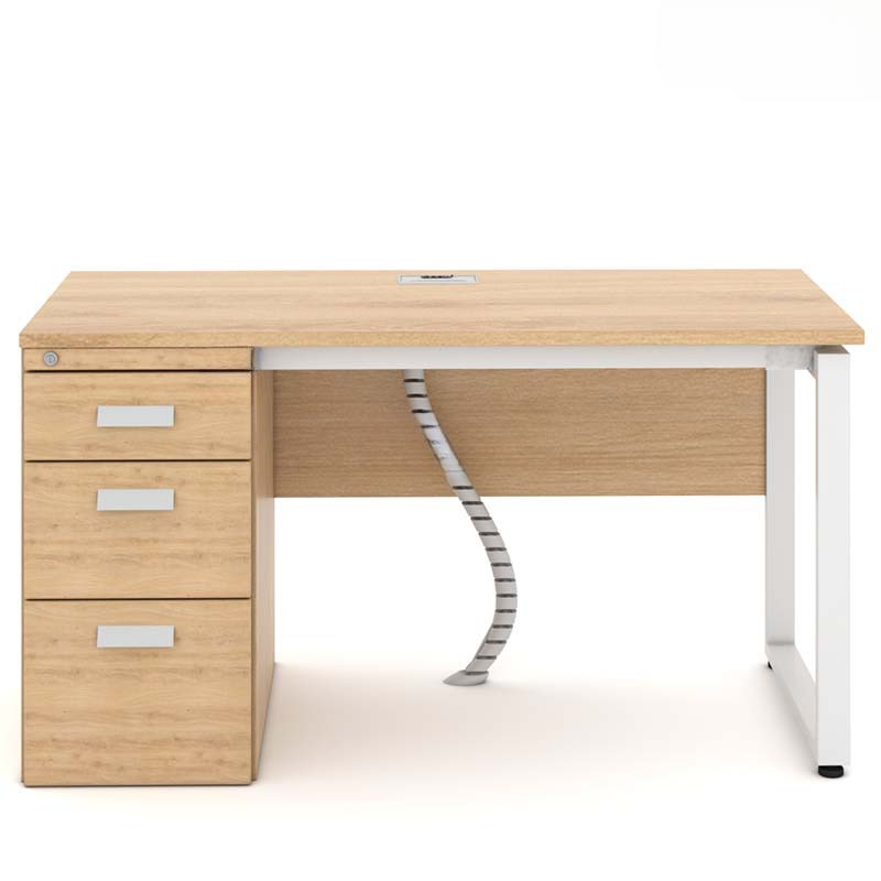 Bàn Làm Việc Gỗ Chân Sắt Liền Hộc - BLV60