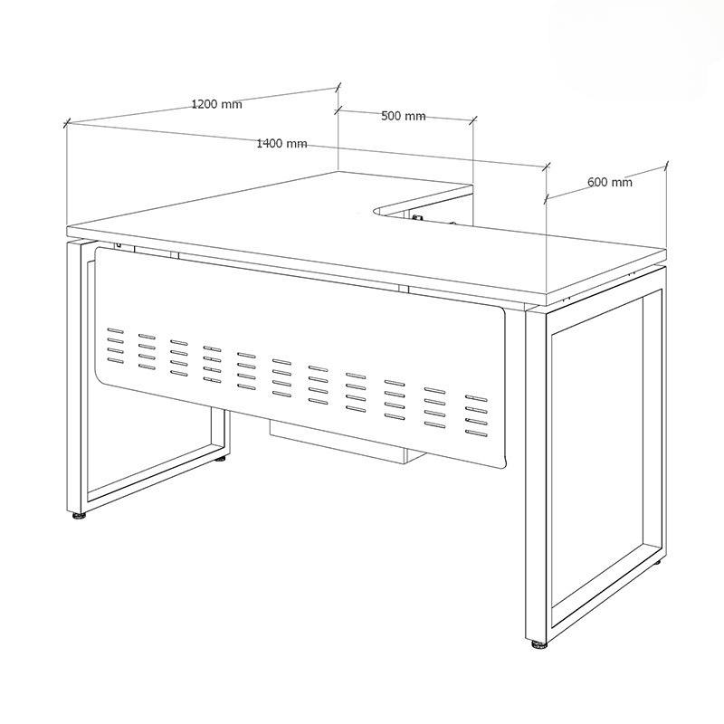 Bàn Làm Việc Góc L Có Yếm - BLV66