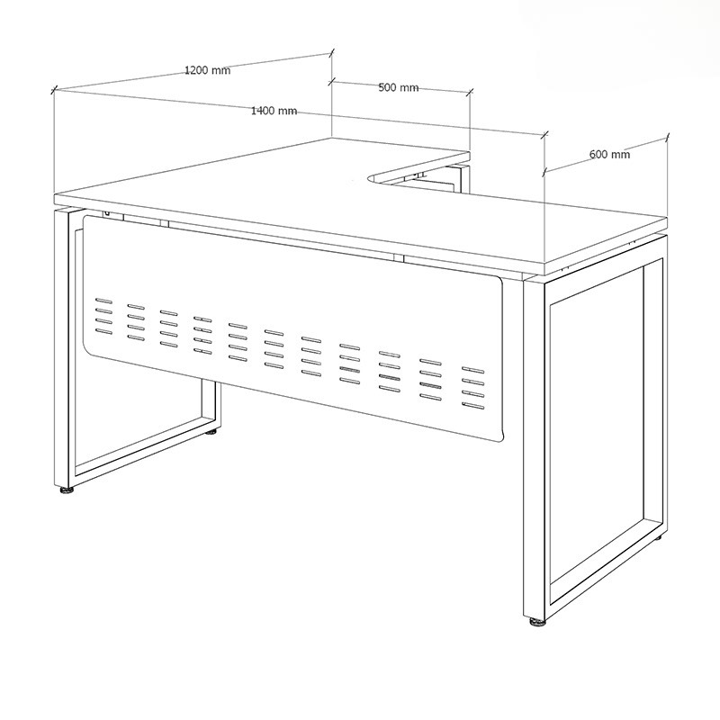 Bàn Làm Việc Góc L Chân U Có Yếm - BLV67