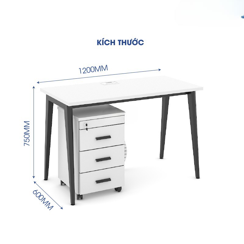 Bàn Làm Việc Chân Sắt 1m2 - BLV71