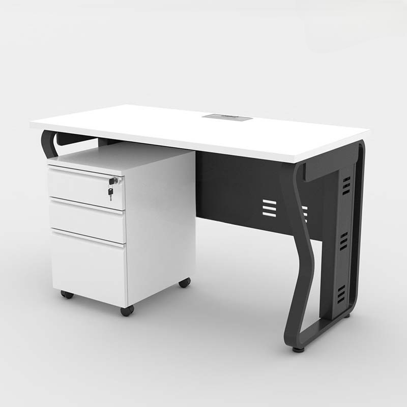 Bàn Làm Việc Chân Sắt Uốn Có Yếm Che - BLV84