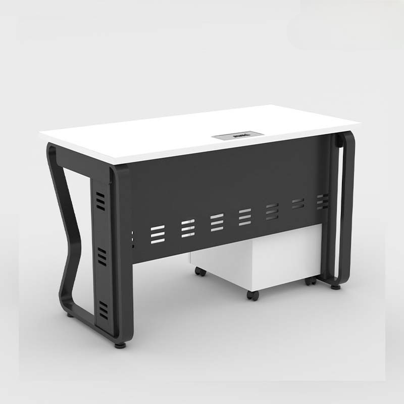 Bàn Làm Việc Chân Sắt Uốn Có Yếm Che - BLV84