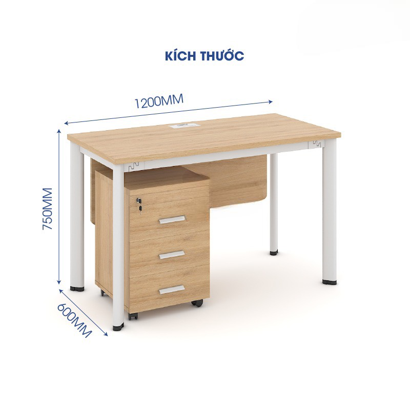 Bàn Làm Việc Chân Độc Lập Có Hộc - BLV91