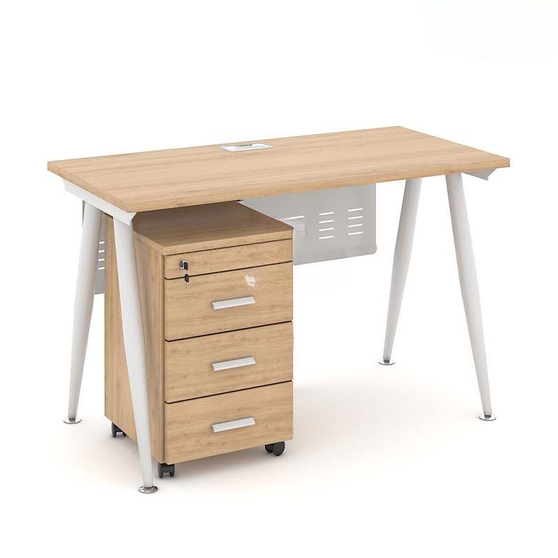 Bàn Làm Việc Chân Sắt Có Hộc Tủ - BLV101
