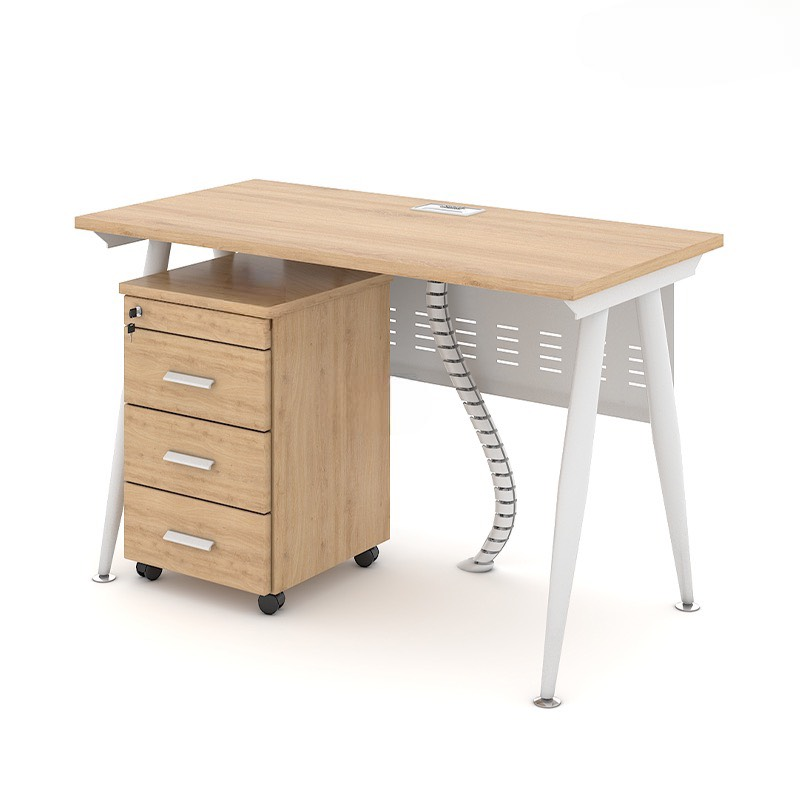 Bàn Làm Việc Chân Sắt Có Hộc Tủ - BLV101