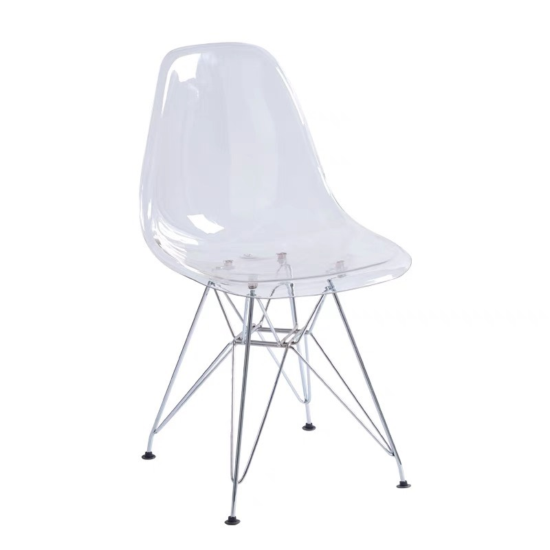 Ghế Eames Trong Suốt Chân Sắt - CF28