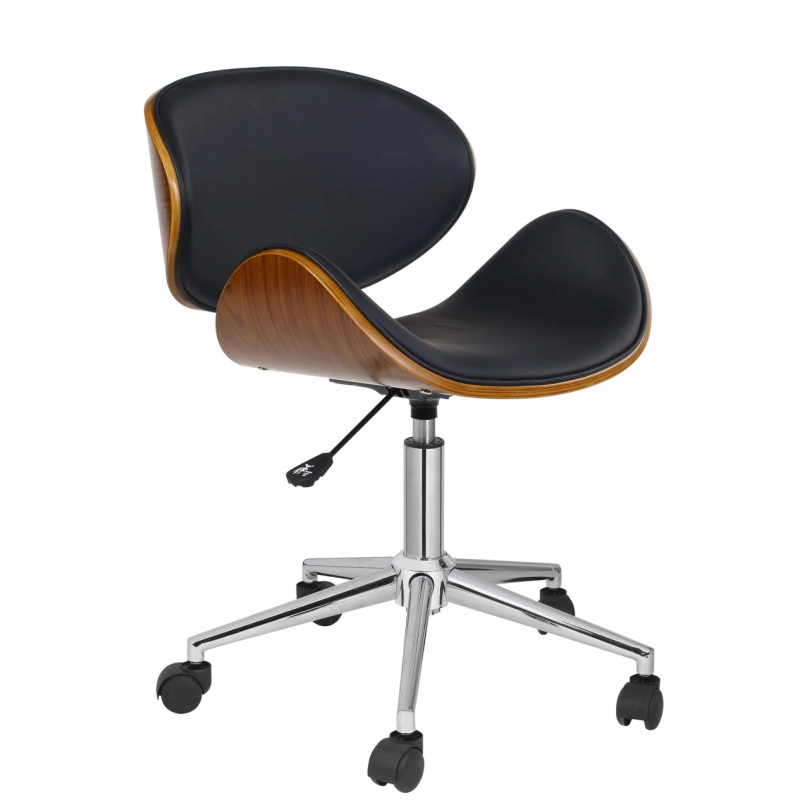 Ghế Xoay Văn Phòn Lưng Khung Gỗ - GX63