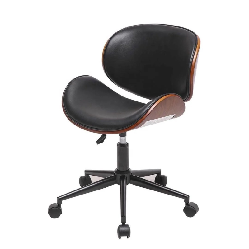 Ghế Xoay Văn Phòn Lưng Khung Gỗ - GX63