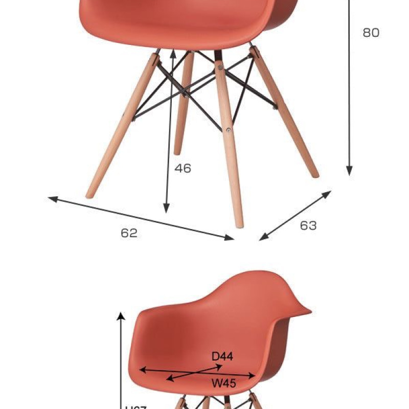 Ghế Eames Mặt Thuyền Chân Gỗ - CF39