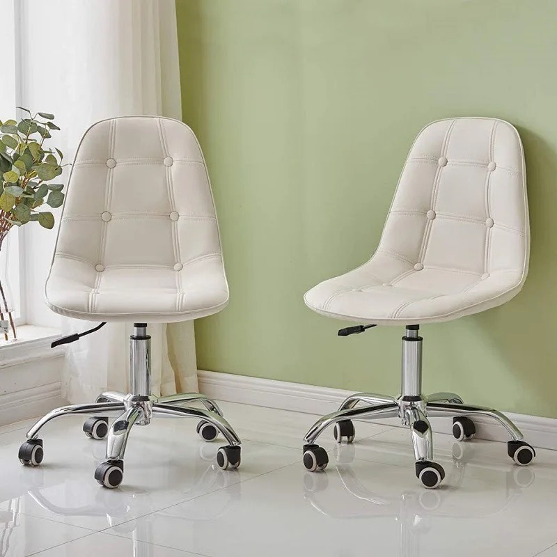 Ghế Cà Phê Lưng Bọc Da Nút Thắt Chân Xoay - CF49