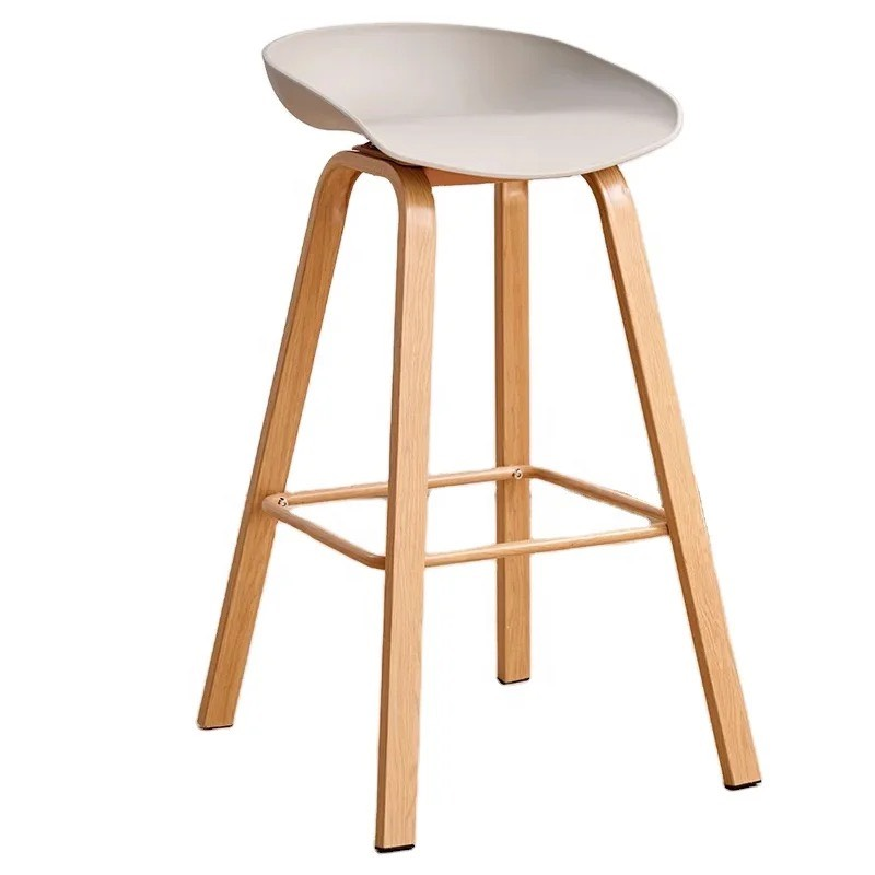 Ghế Bar Mặt Nhựa Chân Gỗ - QB9