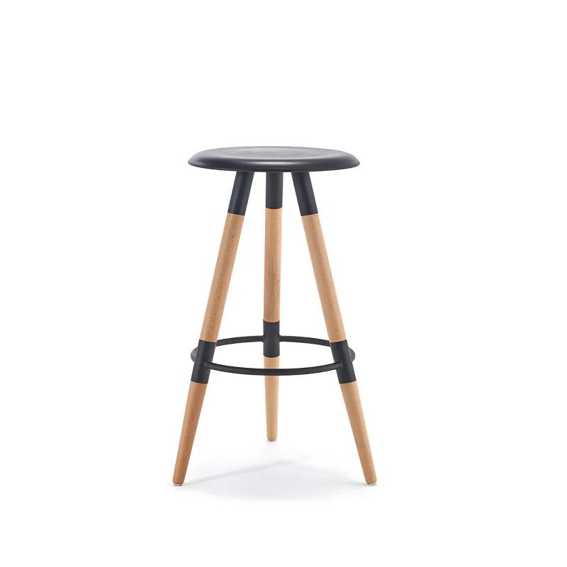 Ghế Bar 3 Chân Gỗ Mặt Nhựa - QB12
