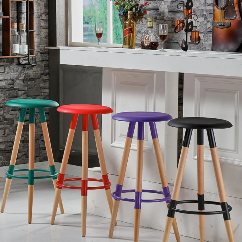 Ghế Bar 3 Chân Gỗ Mặt Nhựa - QB12