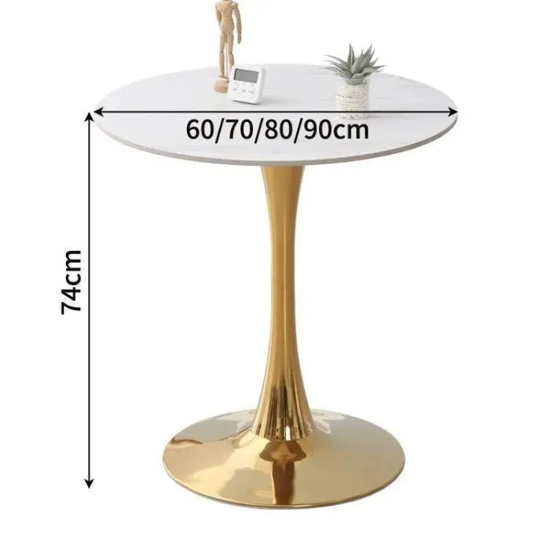 Bàn Tulip Mặt Đá Chân Mạ Vàng - BCF12