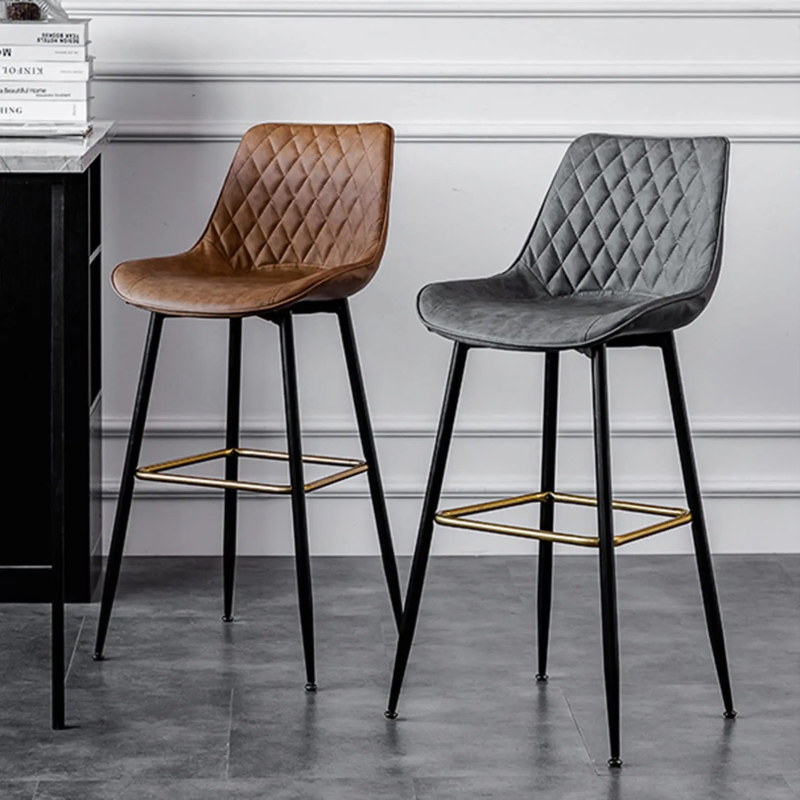 Ghế Bar Bọc Da Chân Sắt Tĩnh Điện - QB35