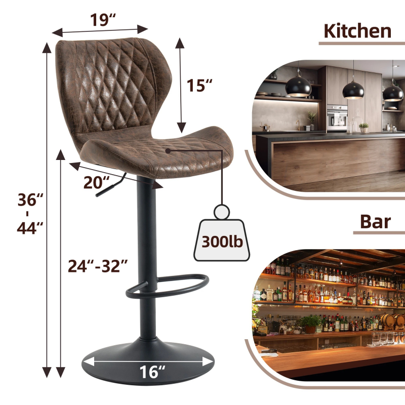 Ghế Bar Bọc Da Xoay 360 Độ - QB36