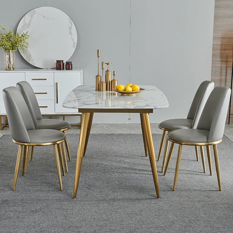 Bộ Bàn Ăn AURORA Chân Mạ Vàng - BGA26