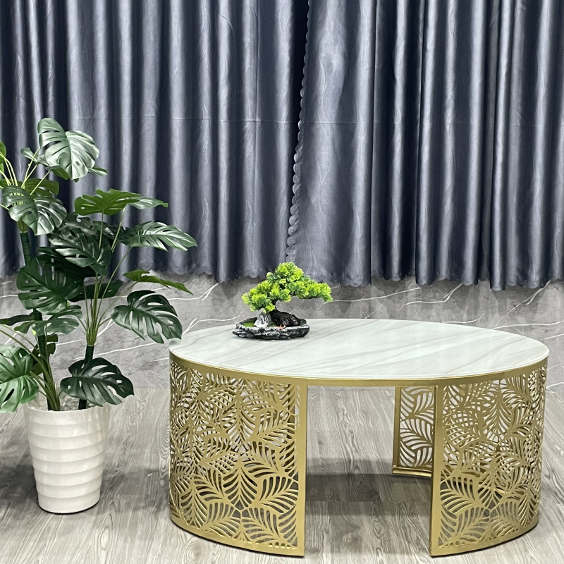 Bàn Trà Sofa Chân Sắt Nghệ Thuật Mạ Vàng - BT21