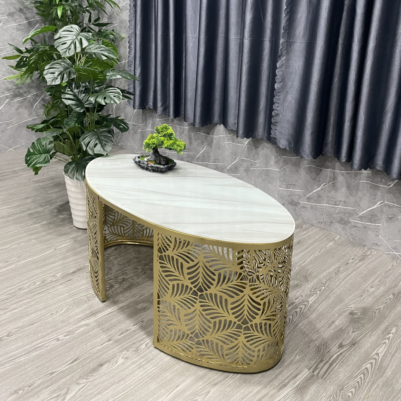 Bàn Trà Sofa Chân Sắt Nghệ Thuật Mạ Vàng - BT21