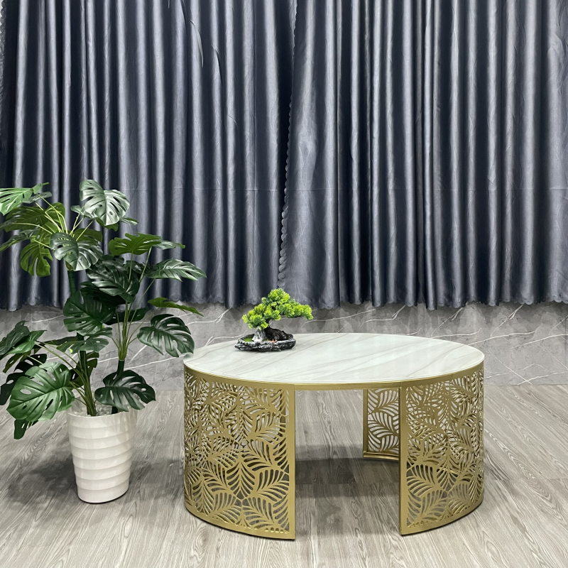 Bàn Trà Sofa Chân Sắt Nghệ Thuật Mạ Vàng - BT21
