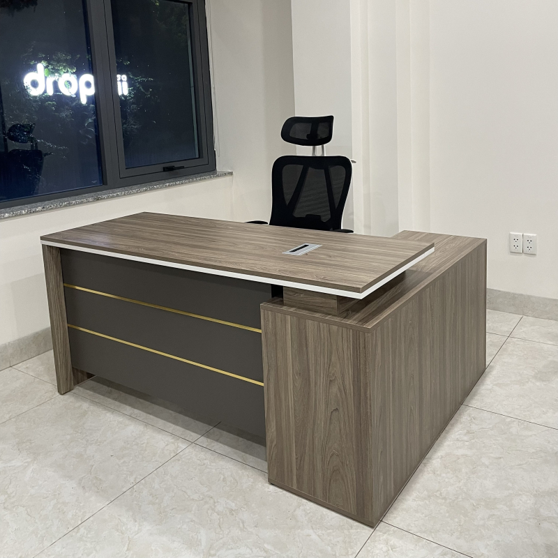 Bàn Giám Đốc Góc L Màu Nâu - BGĐ64