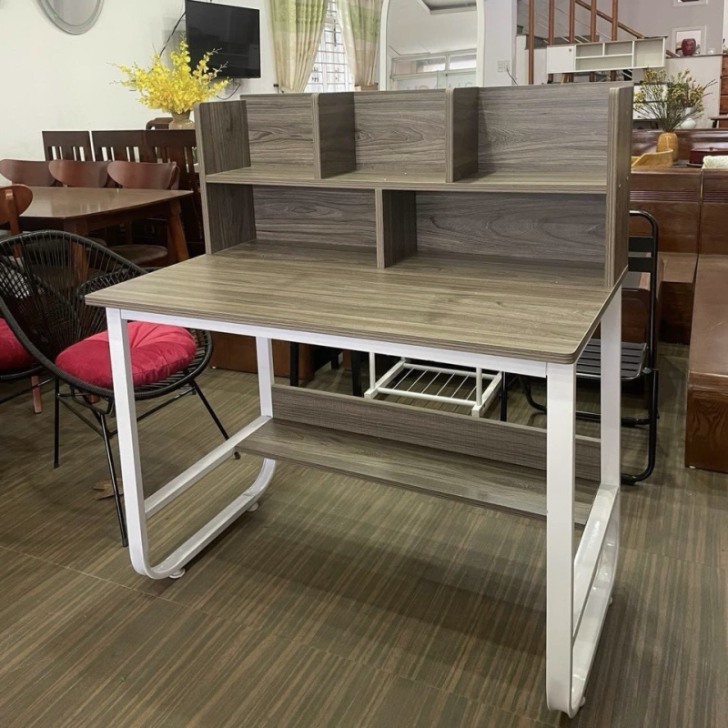 Bàn Làm Việc Chân U Có Kệ Sách Gỗ - BLV116