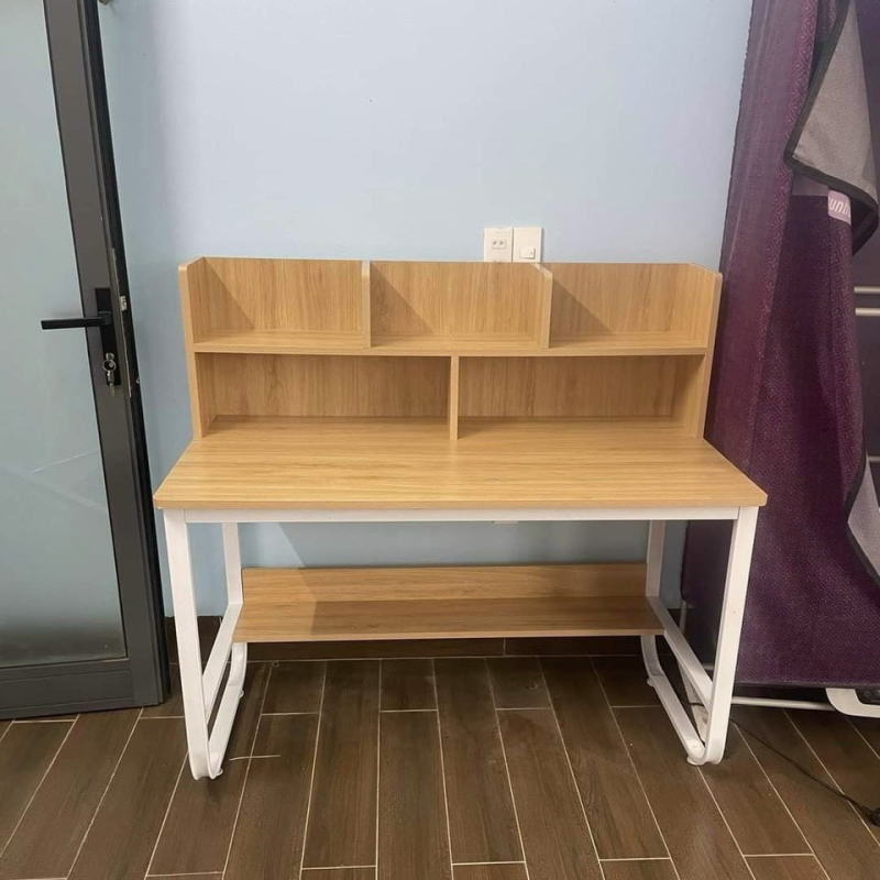 Bàn Làm Việc Chân U Có Kệ Sách Gỗ - BLV116