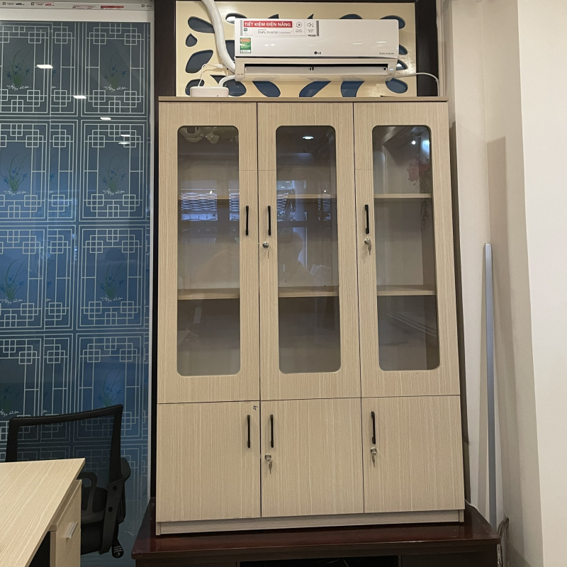 Tủ Tài Liệu Văn Phòng 3 Cánh Kính - THS151