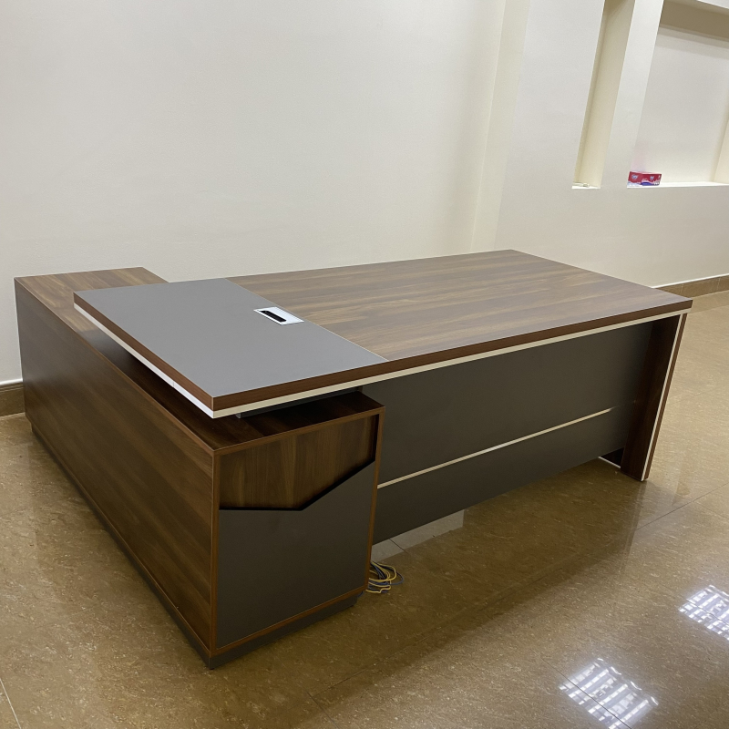 Bàn Giám Đốc Gỗ MDF Góc L 1m6x120 - BGĐ70
