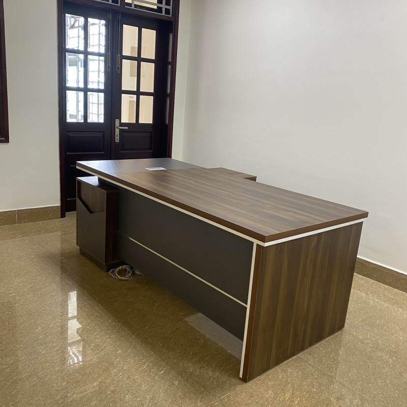 Bàn Giám Đốc Gỗ MDF Góc L 1m6x120 - BGĐ70