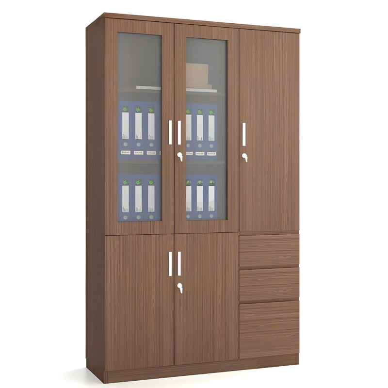 Tủ Văn Phòng 3 Cánh Gỗ MĐF - THS167