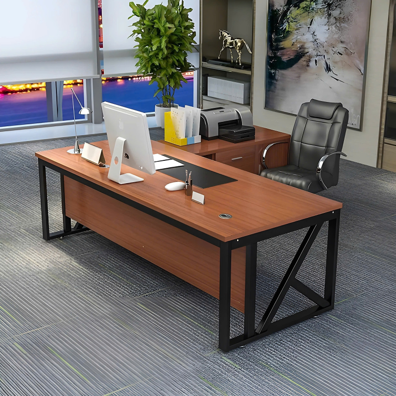 Bàn Giám Đốc Chân Sắt Góc L  - BGĐ82