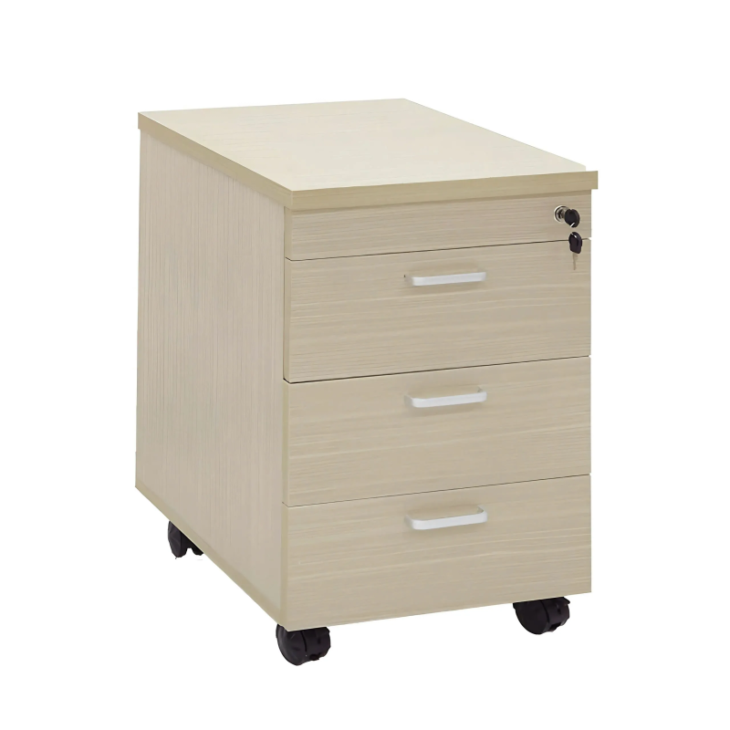 Hộc Di Động 3 Ngăn Màu Kem Vân Gỗ - TP34