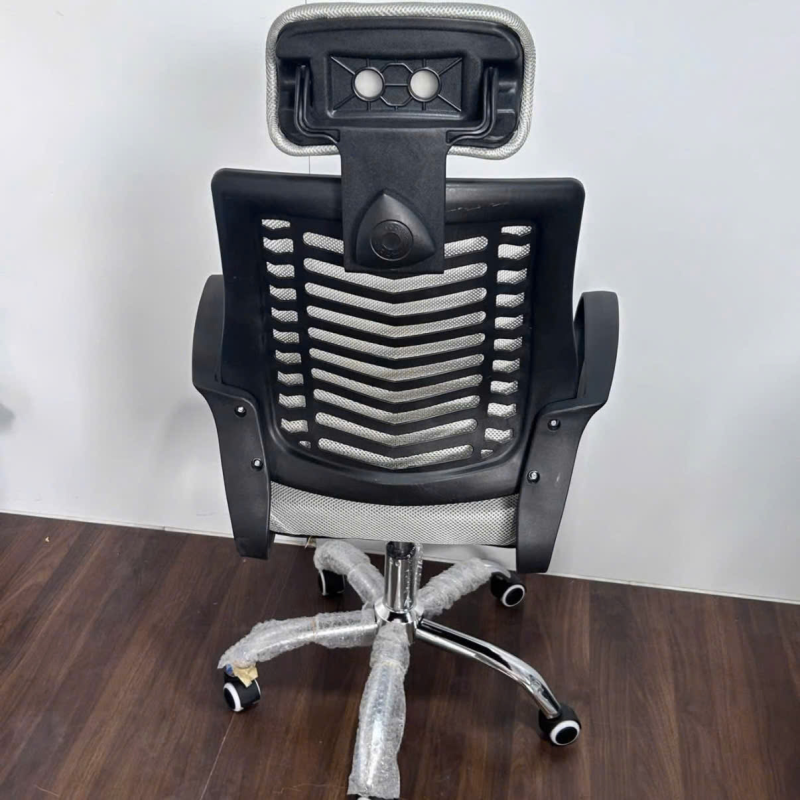 Ghế Xoay Văn Phòng Lưng Lưới Xám Tựa Đầu Êm Ái - GX87