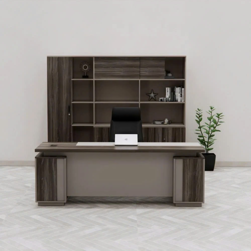 Bàn Giám Đốc Góc L Phối Màu Hiện Đại - BGĐ114