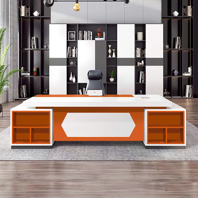 Bàn Giám Đốc Gỗ MDF Họa Tiết Lục Giác Nổi Bật - BGĐ139