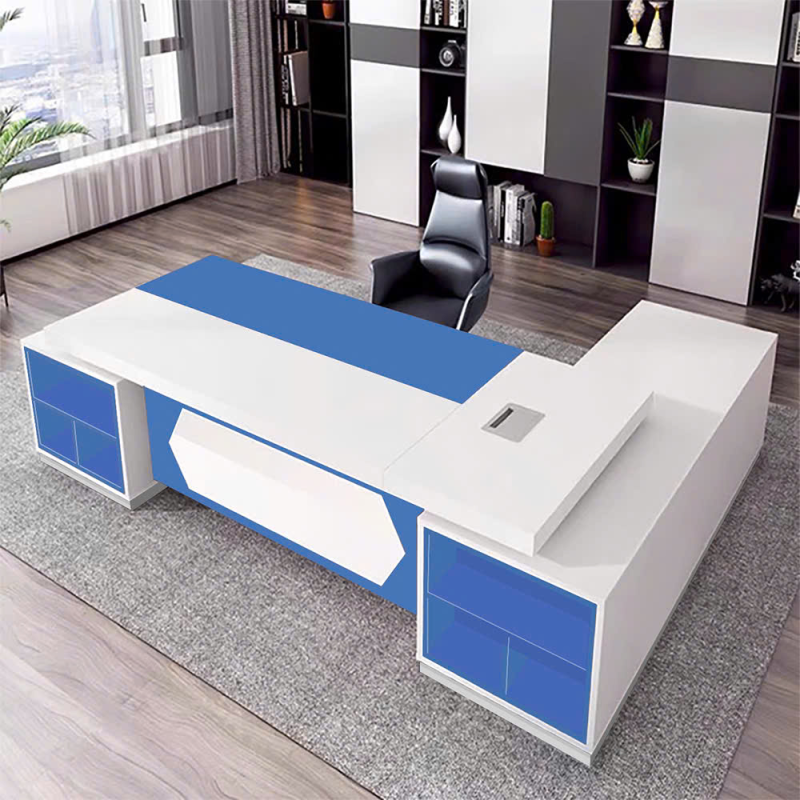 Bàn Giám Đốc Gỗ MDF Họa Tiết Lục Giác Nổi Bật - BGĐ139